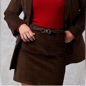 ROUJE Paris Adeline Corduroy Mini Skirt Brown Size 36 (US 4)